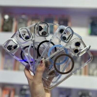 Capa Premium Cristal Magsafe Com Suporte Câmera e Película Lente
