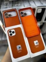 Capa Case Couro Laranja MagSafe Linha 17 - Imagem 2