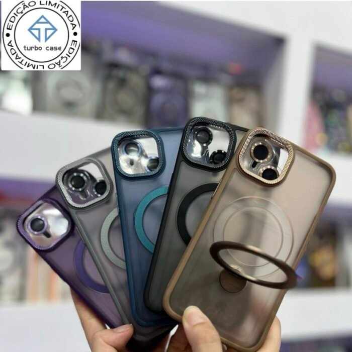 Capa Premium 360 Linha 17 Suporte Magsafe Giratório com Película de Câmera - Imagem 8