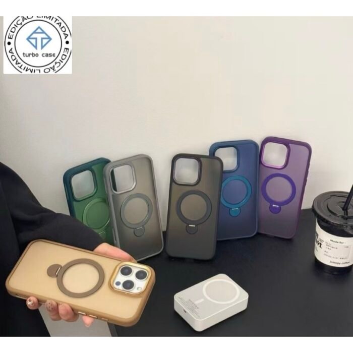 Capa Premium 360 Linha 17 Suporte Magsafe Giratório com Película de Câmera - Imagem 5