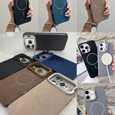 Capa Fosca Acrílica Magsafe iPhone17 AIR com Suporte na Câmera e Película Lente