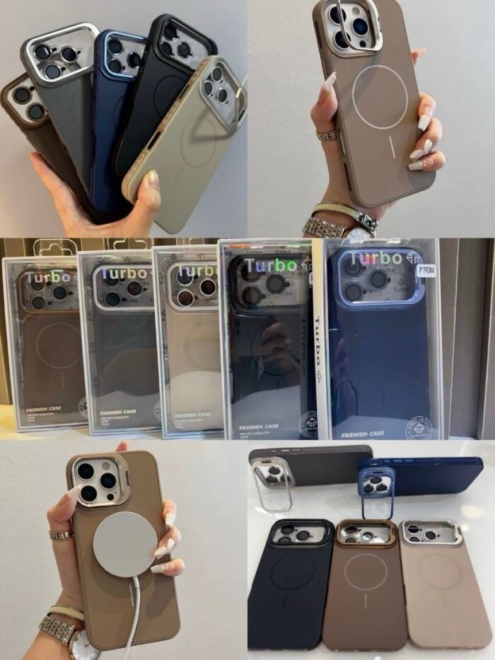 Capa Premium Acrílica Magsafe Linha 17 com Suporte na Câmera e Película de Lente - Imagem 3