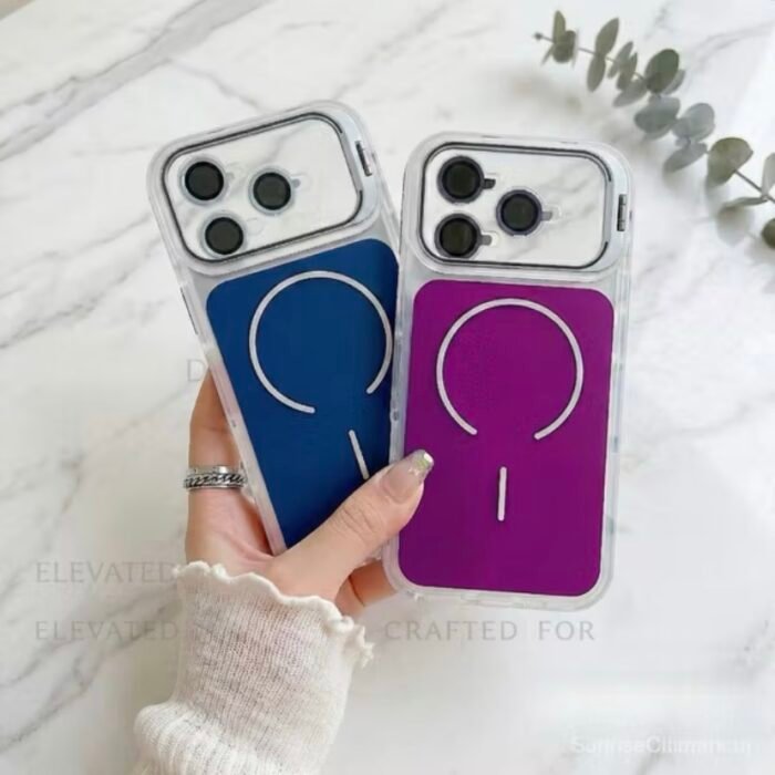 Capa Premium Color MagSafe com Suporte na Câmera e Película de Lente - Imagem 20