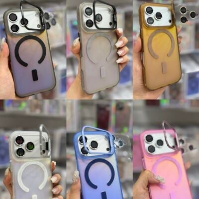 Capa Premium Holográfica iPhone17 PRO MAX Magsafe com Suporte na Câmera e Película de Lente