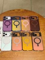 Capa Premium Holográfica Linha 17 Magsafe com Suporte na Câmera e Película de Lente