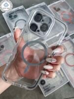 Capa Transparente Magsafe Colorida Anti-Amarela com Películas de Câmera - Imagem 3