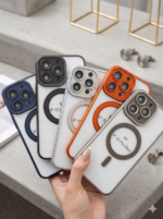 Capa TPU Borda Cor Metelica MagSafe Câmera Fechada