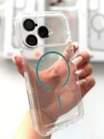 Capa Transparente Magsafe Linha 17 Policarbonato com Película de Câmera