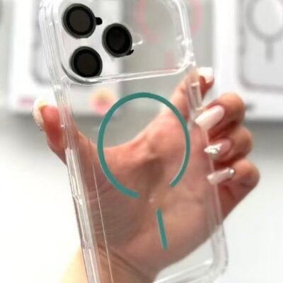 Capa Transparente Magsafe Linha 17 Policarbonato com Película de Câmera