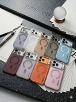 Capa Premium Fosca Barra Linha 17 MagSafe com Suporte na Câmera e Película de Lente