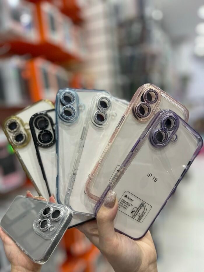 Capa Clear Transparente Borda Glitter Câmera Fechada - Imagem 2