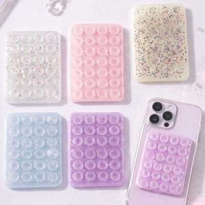 Ventosa Glitter Adesivo Colorido Pequeno