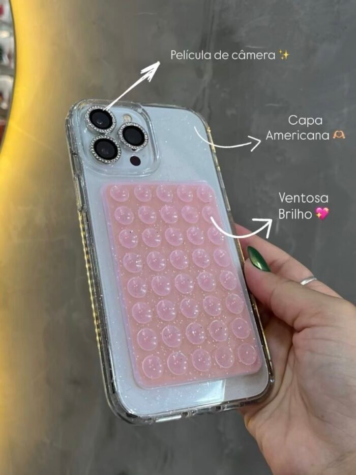 Ventosa Glitter Adesivo Colorido Grande - Imagem 5