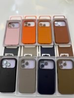 Capa Case Couro Laranja MagSafe Linha 17