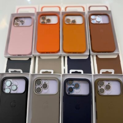Capa Case Couro Laranja MagSafe Linha 17