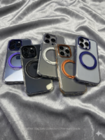 Capa Premium Simples Metálica com Suporte MagSafe  e Película de Camera