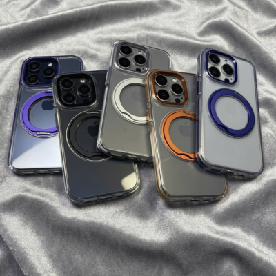 Capa Premium Simples Metálica com Suporte MagSafe  e Película de Camera