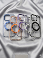 Capa Premium Simples Metálica Linha 17 com Suporte MagSafe  e Película de Camera