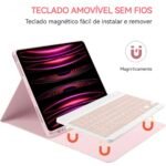 Capa Smart Bluetooth com Teclado e Mouse para iPad/Tablet - Imagem 4