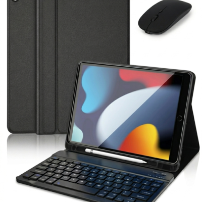 Capa Smart Bluetooth com Teclado e Mouse para iPad/Tablet