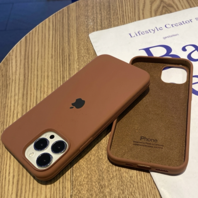 Capa Case Silicone Aveludado Cor Marrom