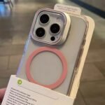 Capa Capinha Iphone Transparent De Metal Lente Holder Premium Para iPhone 11 12 13 14 Pro Max 15 PLUS 15 Pro Max