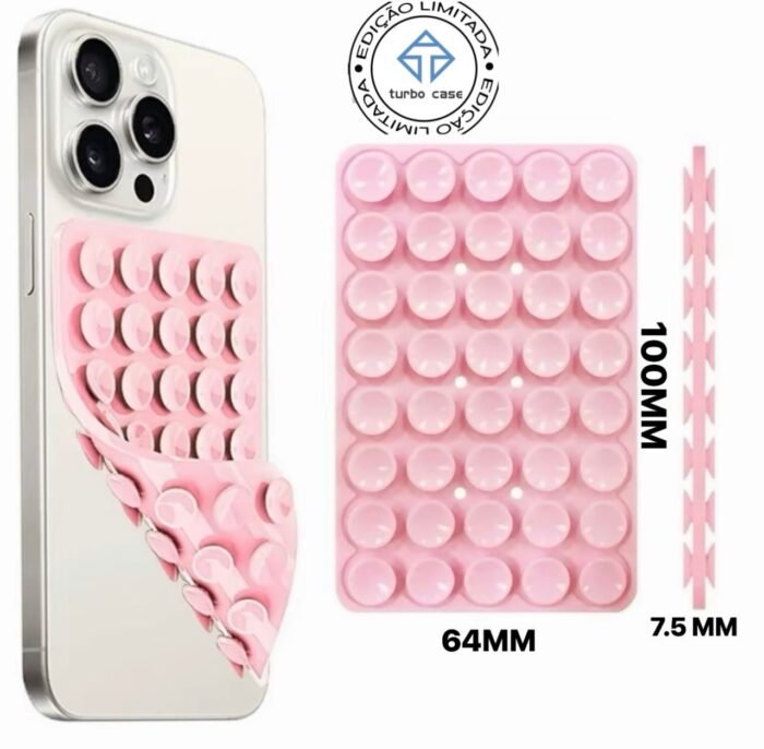 Capa Suporte Silicone Ventosas Para Celular Fixação em Espelhos - Imagem 3