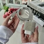 Protetor De Carregador E Cabo Com Strass Luxo